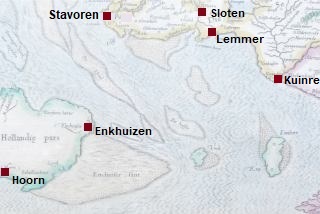 kaart van de Zuiderzee