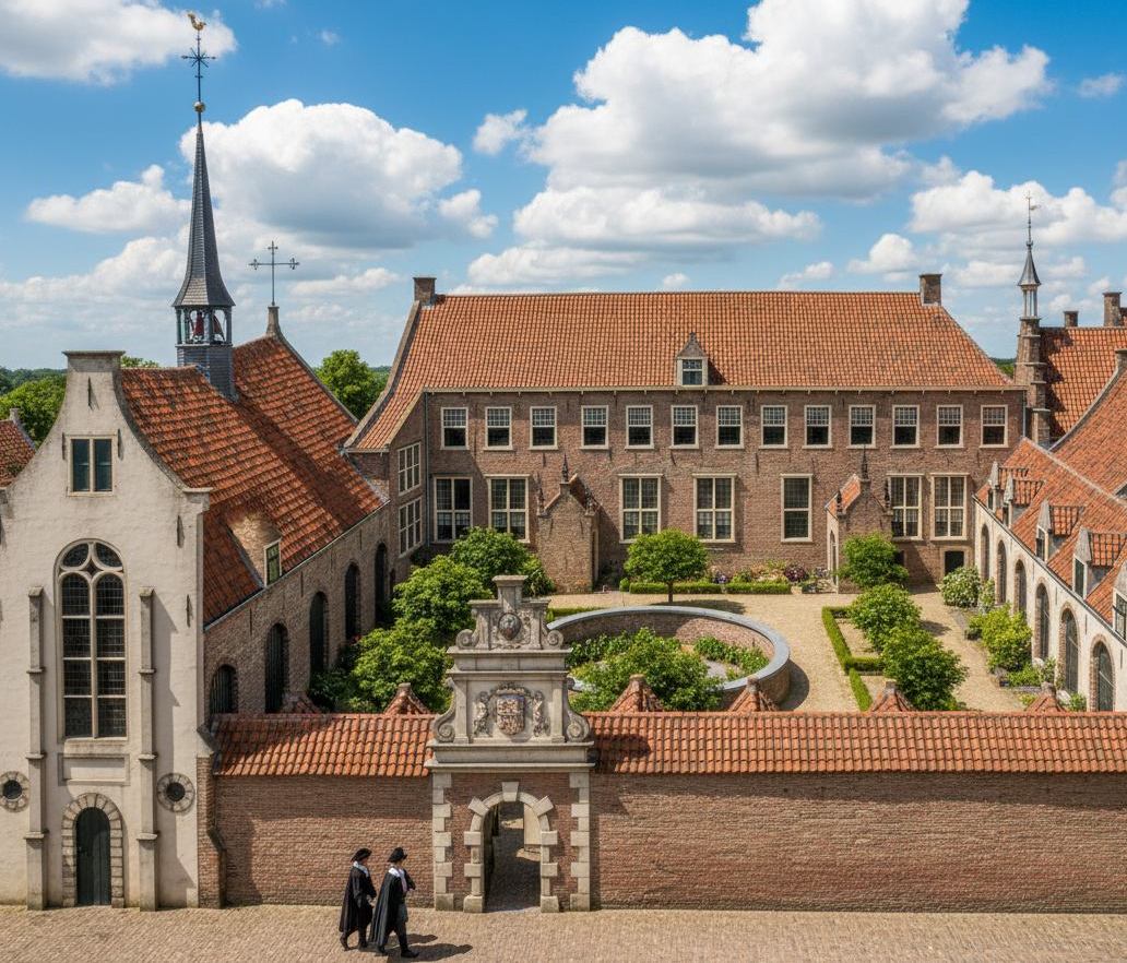 Het academiegebouw van de universiteit van Franeker.<br>De universiteit van Franeker werd in 1585 opgericht en in 1811 in de Franse tijd gesloten. Toen de Fransen weggingen is de universiteit nog enige tijd in afgeslankte vorm terug geweest en werd toen omgebouwd tot een inrichting waar psychiatrische patiënten werden verpleegd. Rond 1800 was het aantal studenten flink achteruit gegaan. Er waren nog maar 8 studenten rond 1790.