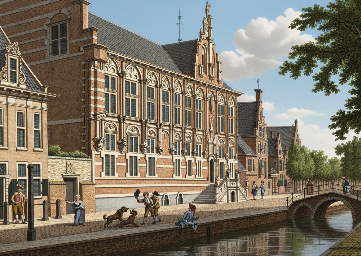 De Kanselarij op de Tweebaksmarkt. Hier was het Hof van Friesland gevestigd. Het Hof was het hoogste rechtscollege van Friesland met als taak de burgerlijke en criminele justitie.<br>De gevangenis Het Blokhuis ligt maar een paar minuten lopen van de Kanselaarij<br><br>Uiteindelijk heeft Napoleon het Hof van Friesland per 1 maart 1811 opgeheven.